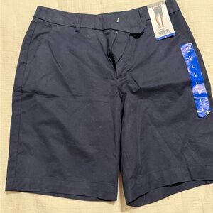 Matty M Navy Flat Front Shorts